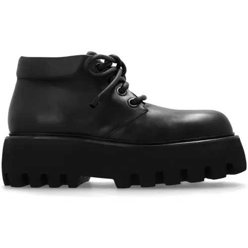 Lace-up Boots, male, , Size: 7 US Leather Platform Boots - alexander mcqueen - Modalova