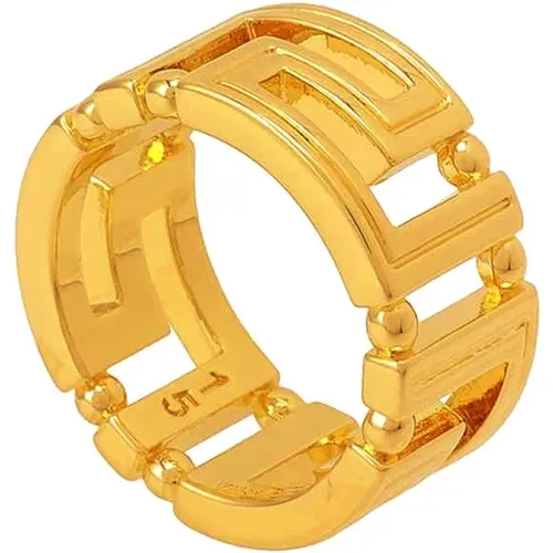 Rings, male, , Size: 56 MM Mens Accessories Ring Gold Aw23 - Versace - Modalova