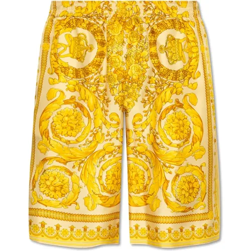 Casual Shorts, male, , Size: XL Silk shorts - Versace - Modalova