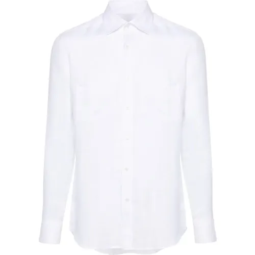 Weißes Leinenhemd mit Einsatzzdesign,Formal Shirts - Low Brand - Modalova