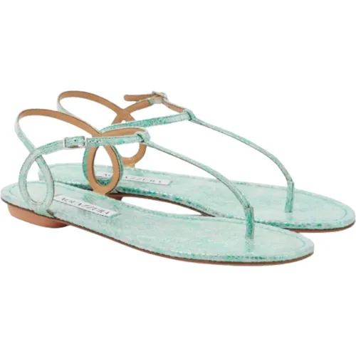 Woven Texture Mint Sandals , female, Sizes: 7 UK, 5 UK, 4 UK - Aquazzura - Modalova