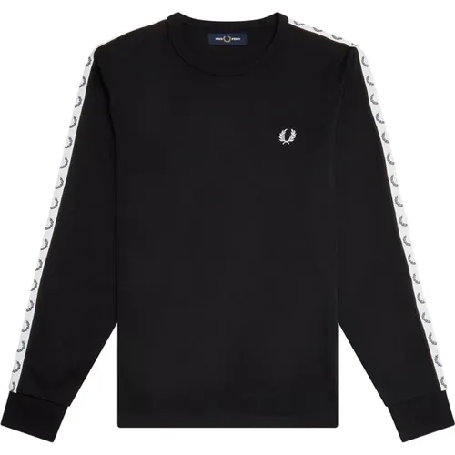 Langarm T-Shirt mit Sportband , Herren, Größe: L - Fred Perry - Modalova