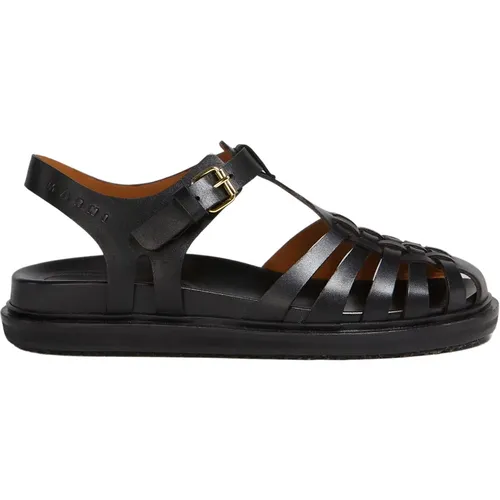 Leather fisherman's sandal , female, Sizes: 8 UK, 7 UK, 2 UK, 6 UK - Marni - Modalova