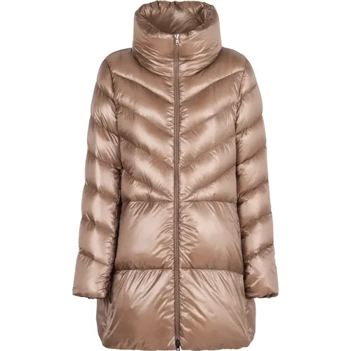 Glänzende Daunenjacke mit Seitentaschen , Damen, Größe: L - Herno - Modalova