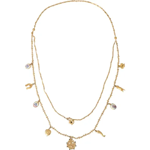 Necklaces, female, , Size: ONE SIZE Gold-Tone Statement Sicily Necklace - Dolce & Gabbana - Modalova