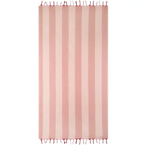 Pink Striped Beach Towel with Saint Barth Embroidery , female, Sizes: ONE SIZE - MC2 Saint Barth - Modalova