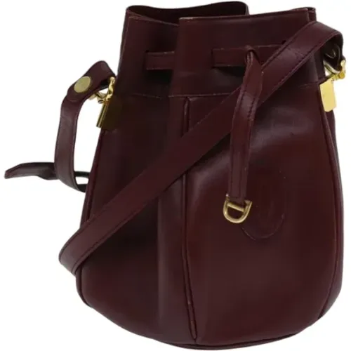 Pre-owned Bucket Bags, female, , Size: ONE SIZE Pre-owned Leather shoulder-bags - Cartier Vintage - Modalova