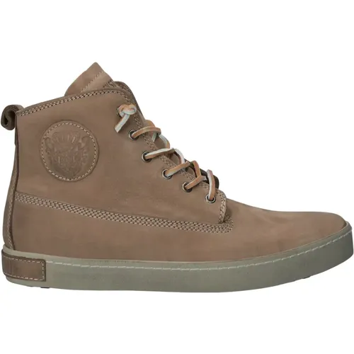 Leder Hi-Top Fungi Sneaker , Herren, Größe: 42 EU - Blackstone - Modalova