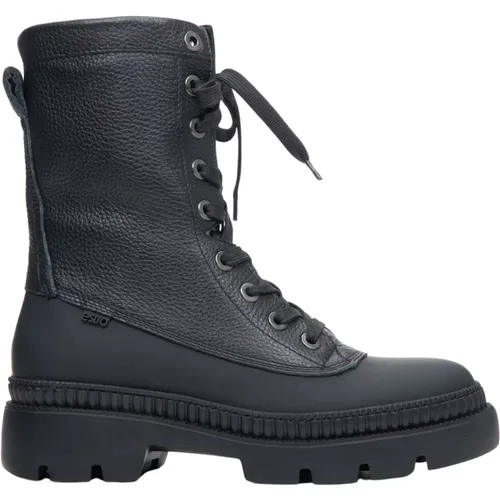 Damen Schwarze Leder Stiefeletten mit Dekorativer Schnürung Er00113556 , Damen, Größe: 38 EU - Estro - Modalova