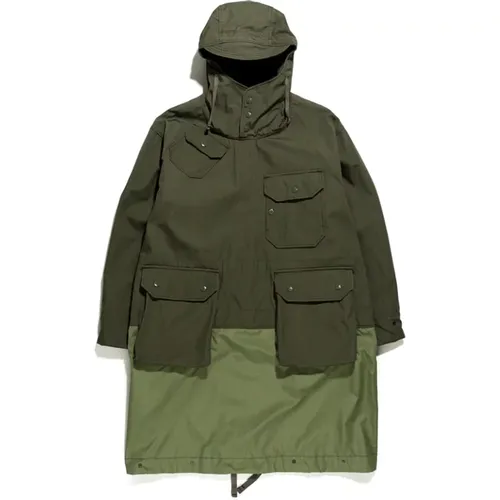 Winter Jackets, male, , Size: M Over Parka Olive Heavyweight Cotton Ripstop - Engineered Garments - Modalova