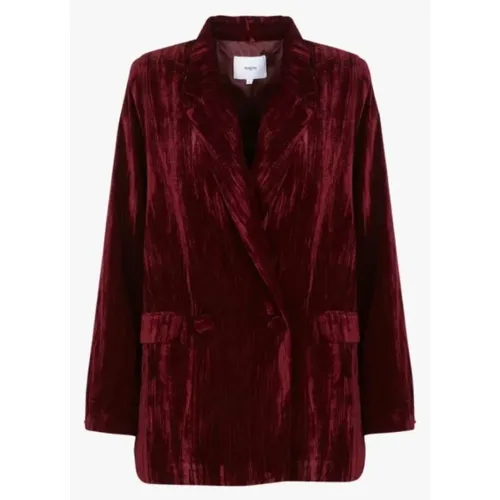 Blazers, female, , Size: S Velvet Blazer with Tailored Fit - Suncoo - Modalova