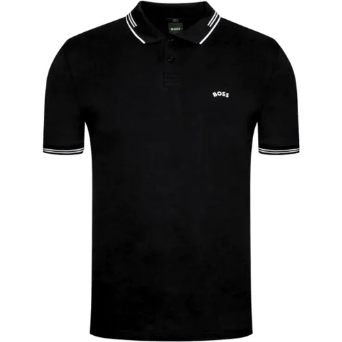 Curved Polo Shirt , male, Sizes: M, S - Hugo Boss - Modalova