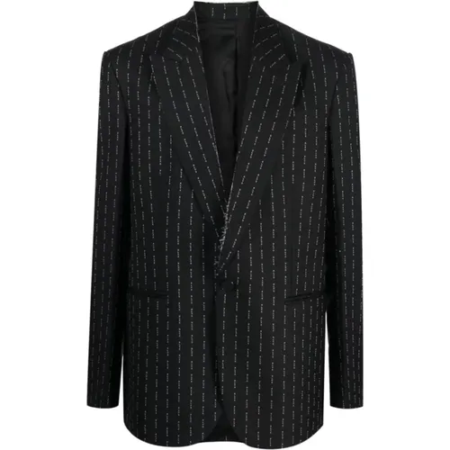 Blazers, male, , Size: M Embroidered Wool-Cashmere Blazer - 1017 Alyx 9SM - Modalova