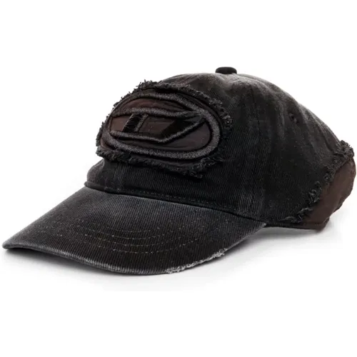 Destroyed Canvas Baseball Cap , male, Sizes: M - Diesel - Modalova