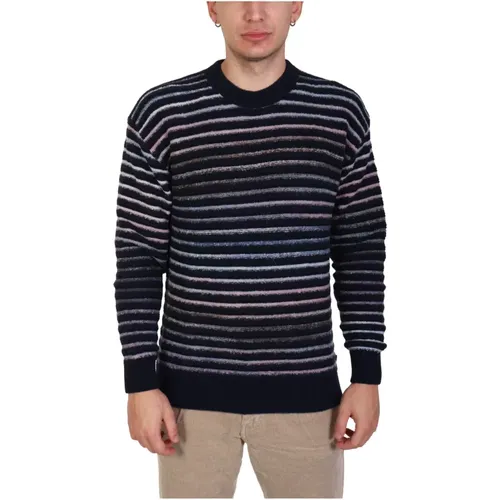 Blaue Wollmusterpullover , Herren, Größe: L - Hugo Boss - Modalova