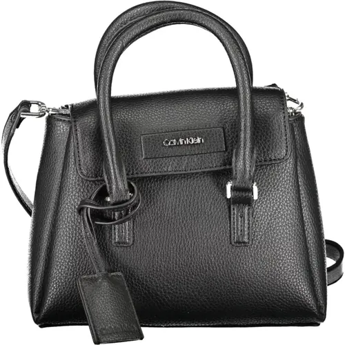 Schwarze Polyester-Handtasche mit 2 Griffen - Calvin Klein - Modalova