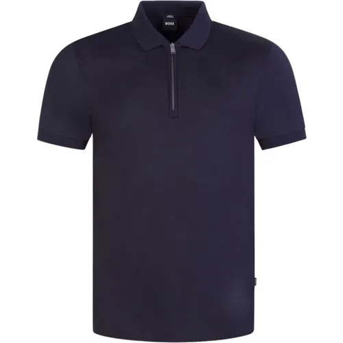 Boss Polston Slim-fit Polo Shirt Dark , male, Sizes: XL, L, 2XL - Hugo Boss - Modalova