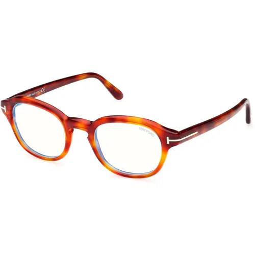 Glasses, unisex, , Size: 49 MM Blue Block Eyewear Frames Blonde Havana - Tom Ford - Modalova