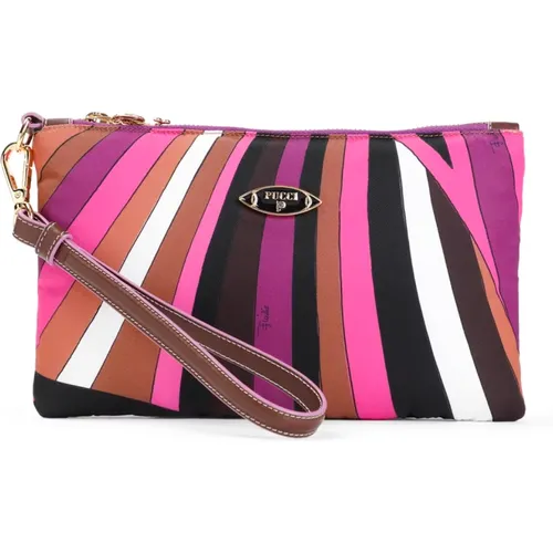 Clutches, female, , Size: ONE SIZE Pink & Purple Clutch Bag - EMILIO PUCCI - Modalova