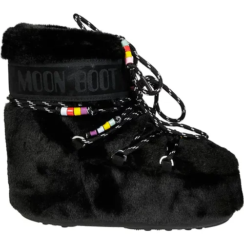 Faux Fur Beads Iconic Low Boots , female, Sizes: 3 UK, 6 UK - moon boot - Modalova