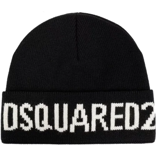 Beanies, male, , Size: ONE SIZE Woolen hat - Dsquared2 - Modalova