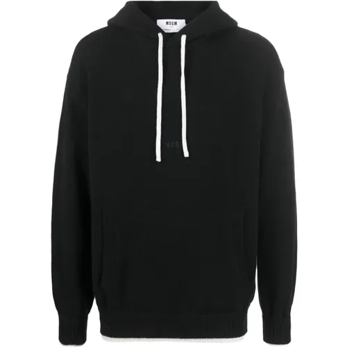 Schwarze Pullover , Herren, Größe: M - MSGM - Modalova