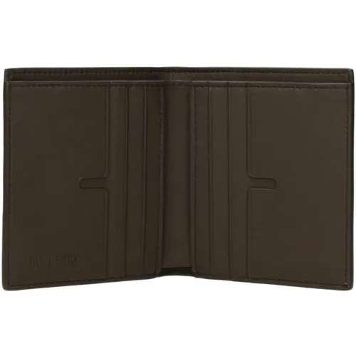 Wallets & Cardholders, male, , Size: ONE SIZE Check Print Fabric Wallet with Multiple Compartments - Burberry - Modalova