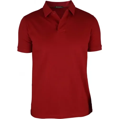Rotes Baumwoll-Polo-Shirt , Herren, Größe: XS - Loro Piana - Modalova