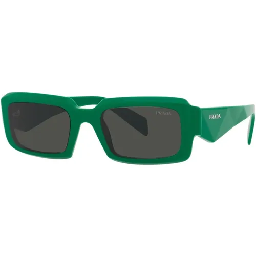 Grün/Dunkelgraue Sonnenbrille , Herren, Größe: 54 MM - Prada - Modalova