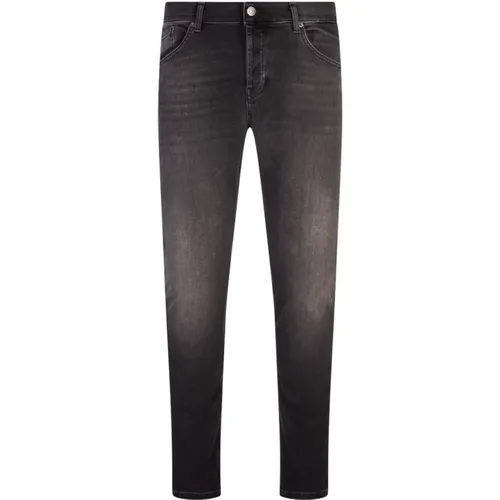 Slim Fit Graue Jeans , Herren, Größe: W32 - Dondup - Modalova