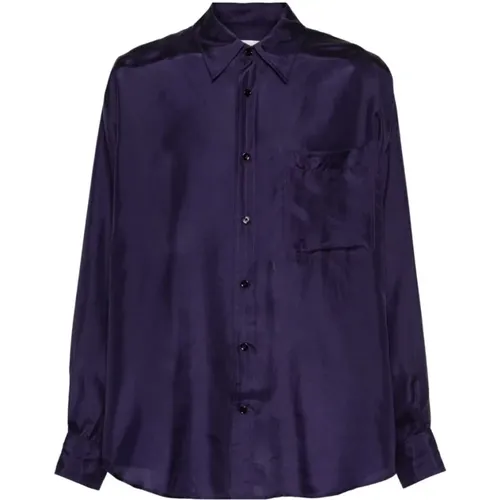 Silk Satin Shirt Box-Pleat , male, Sizes: M - Lemaire - Modalova