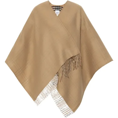 Wool poncho , female, Sizes: ONE SIZE - Burberry - Modalova