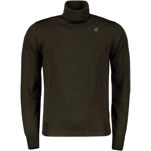 Merinowolle Henry Dunkelgrüner Pullover , Herren, Größe: XL - K-way - Modalova