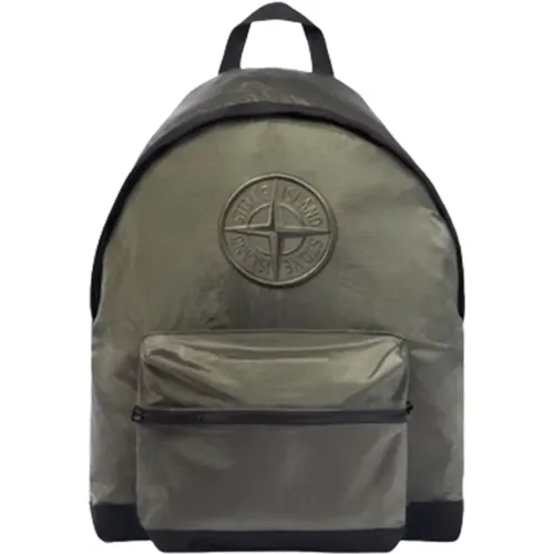 Adjustable Nylon Metal Backpack (Muschio) , male, Sizes: ONE SIZE - Stone Island - Modalova