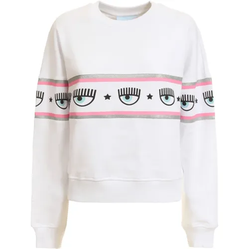 Weißer Sweatshirt mit Stil - Chiara Ferragni Collection - Modalova