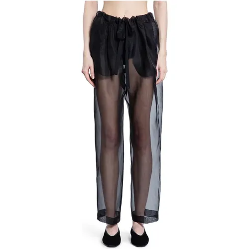 Straight Trousers, female, , Size: S Silk Wide Leg Drawstring Pants - Khaite - Modalova