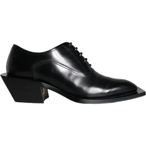 Schwarze Kalbsleder Derby Schuhe , Herren, Größe: 44 EU - Dolce & Gabbana - Modalova