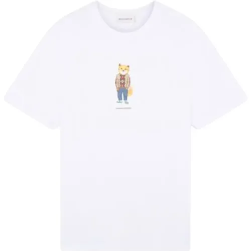 Dressed Fox Regular T-Shirt , Herren, Größe: L - Maison Kitsuné - Modalova