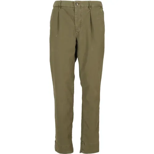 Elastic Tricot Cotton Trousers with Pleats , male, Sizes: W32, W31, W33 - Incotex - Modalova