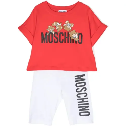 Logo Lettering Teddy Bear T-Shirt Shorts - Moschino - Modalova