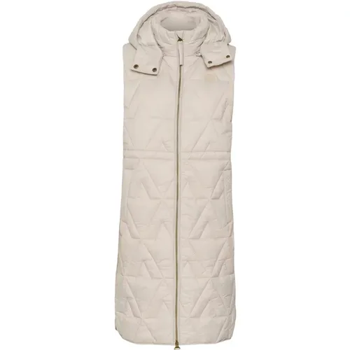 Gepolsterte Feather Gray Weste Jacke , Damen, Größe: L - Cream - Modalova