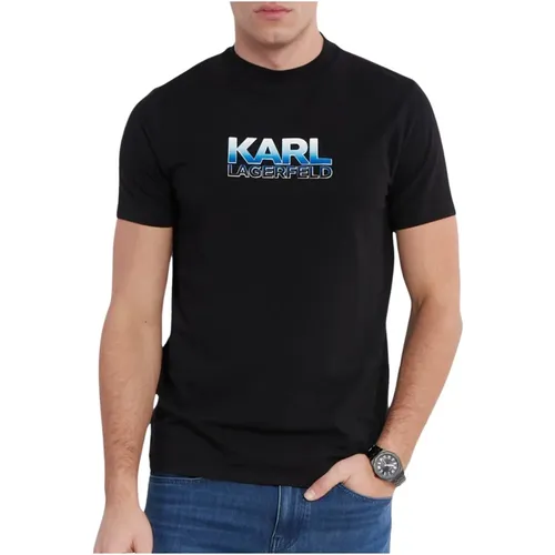 Klassisches Crewneck T-Shirt , Herren, Größe: S - Karl Lagerfeld - Modalova