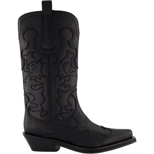 Embroidered Western Boots , female, Sizes: 8 UK, 4 UK, 6 UK, 3 UK, 5 UK, 7 UK - Ganni - Modalova