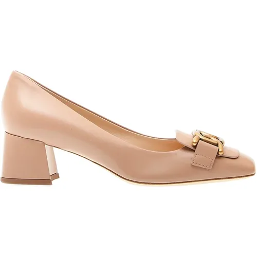 Pumps, female, , Size: 7 US Nude Leather 50mm Heel Pump - TOD'S - Modalova