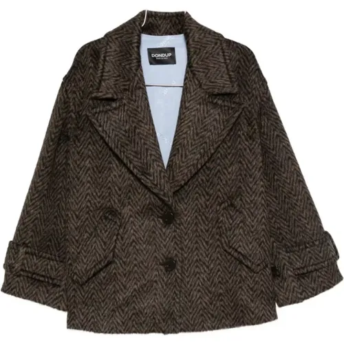 Blazers, female, , Size: XS Coat Marrone Aw25 - Dondup - Modalova