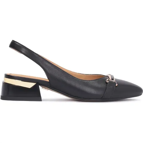 Elegante schwarze Pumps mit einer Verzierung vorne , Damen, Größe: 38 EU - Kazar - Modalova