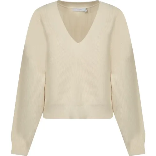 Weiße Pullover Modern Kurz V-Ausschnitt , Damen, Größe: M - IRO - Modalova