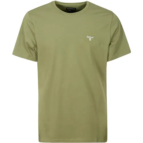 Grünes T-Shirt mit Logo-Stickerei - Barbour - Modalova