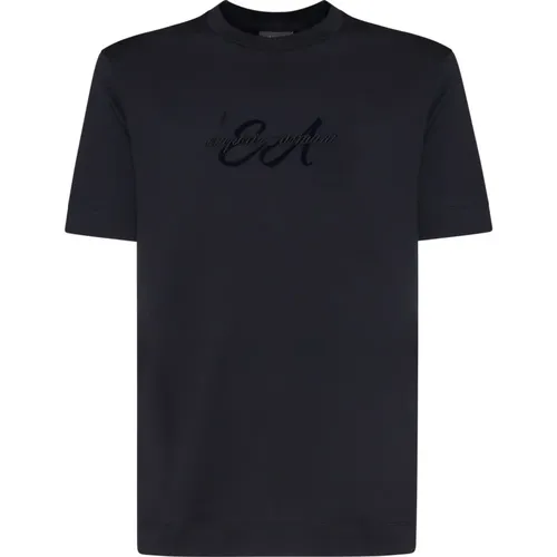 Cotton T-shirt Round Neck Short Sleeves , male, Sizes: L, 2XL, S, M, XL - Emporio Armani - Modalova