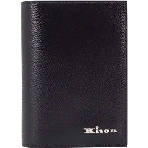Leather Wallet with Metal Logo , male, Sizes: ONE SIZE - Kiton - Modalova